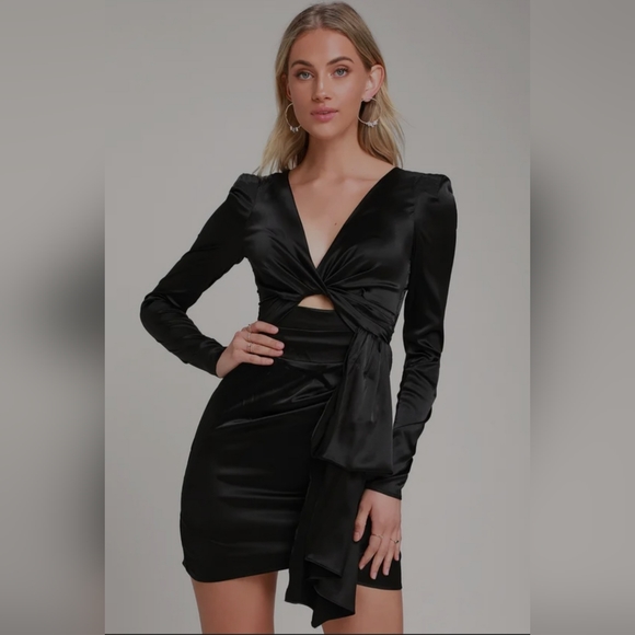 Lulus Dresses & Skirts - Lulus Black Satin Dress Size S